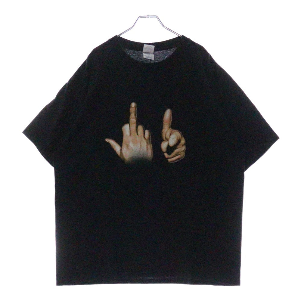 VINTAGE(ヴィンテージ) 90s HAND SIGN ハンドサイン フロントプリント クルーネック 半袖Tシャツ ブラック