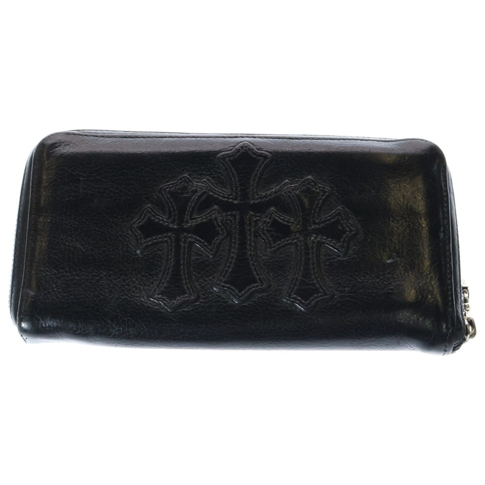 CHROME HEARTS(クロムハーツ) REC F ZIP 3クロス ラウンドジップレザーウォレット 財布 ブラック BCA368