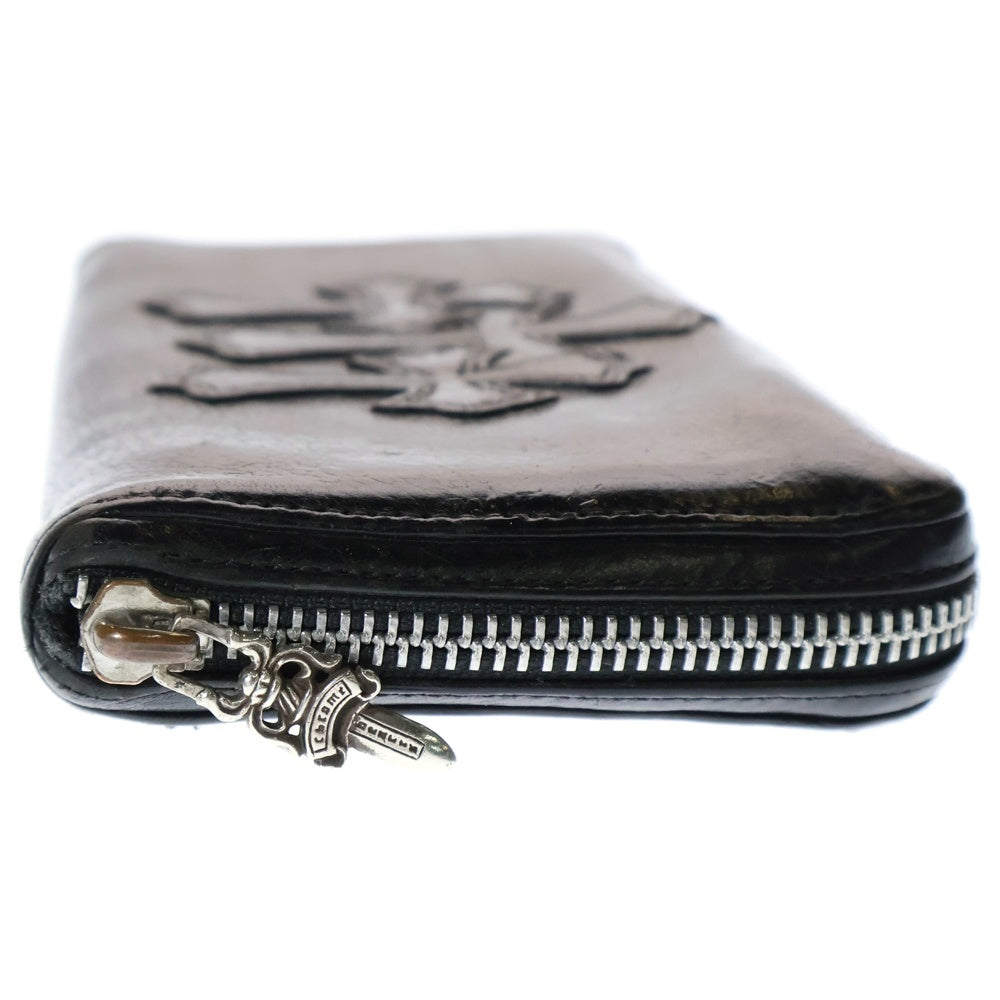 CHROME HEARTS(クロムハーツ) REC F ZIP 3クロス ラウンドジップレザーウォレット 財布 ブラック BCA368