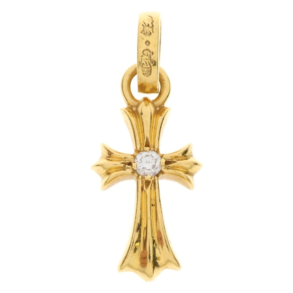 CHROME HEARTS(クロムハーツ) 22K CRS BBYFAT DIA ベイビーファットクロス アフター 両面1ダイヤ ペンダントトップ ゴールド BCA034