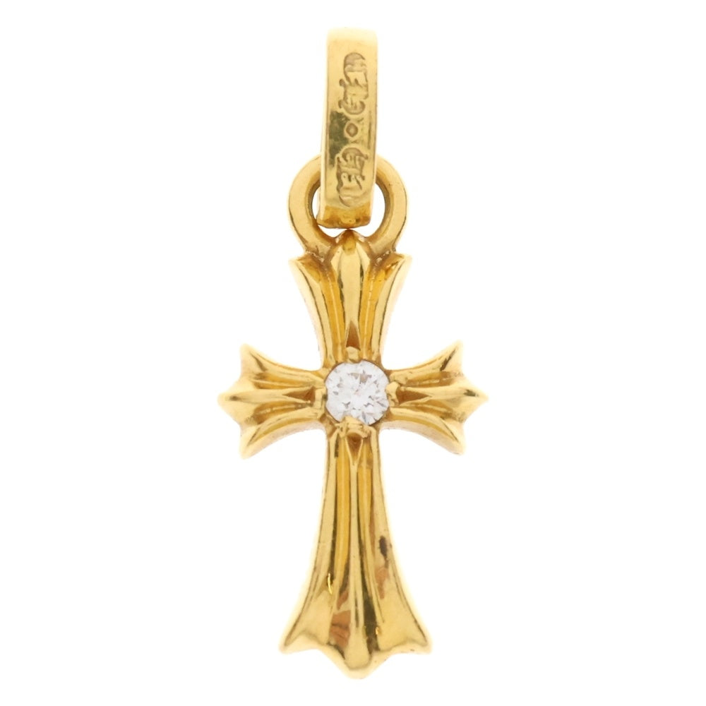 CHROME HEARTS(クロムハーツ) 22K CRS BBYFAT DIA ベイビーファットクロス アフター 両面1ダイヤ ペンダントトップ ゴールド BCA034