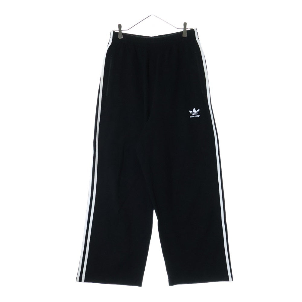 BALENCIAGA(バレンシアガ) 23SS ×adidas Originals スリーストライプ スウェット地 バギートラックパンツ ブラック 723817 TNVN2
