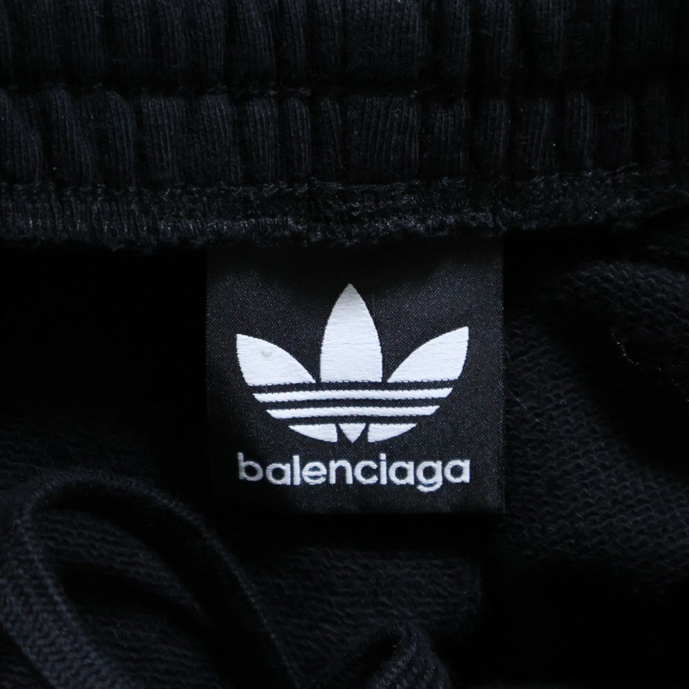 BALENCIAGA(バレンシアガ) 23SS ×adidas Originals スリーストライプ スウェット地 バギートラックパンツ ブラック 723817 TNVN2