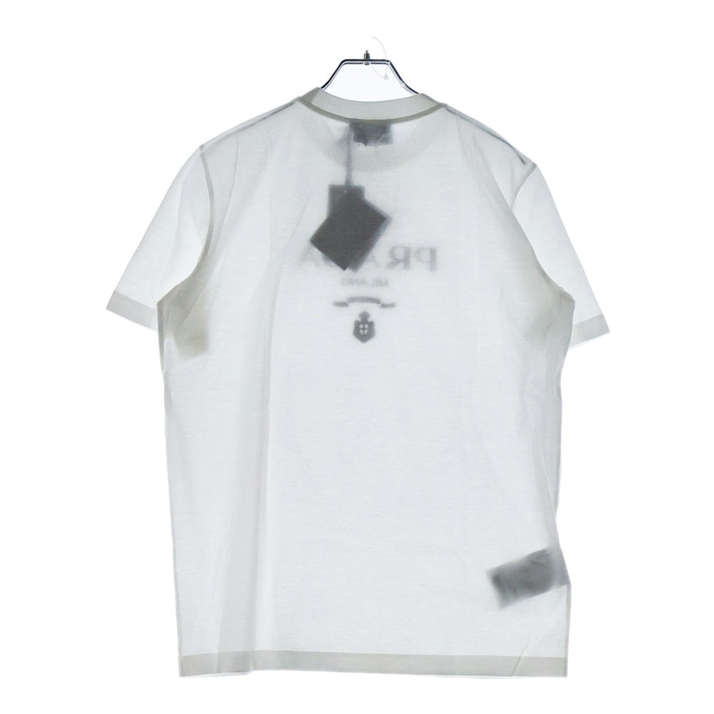 PRADA(プラダ) ナイロンロゴパッチ 半袖Tシャツ クルーネックカットソー ホワイト 35838R S162 10GN