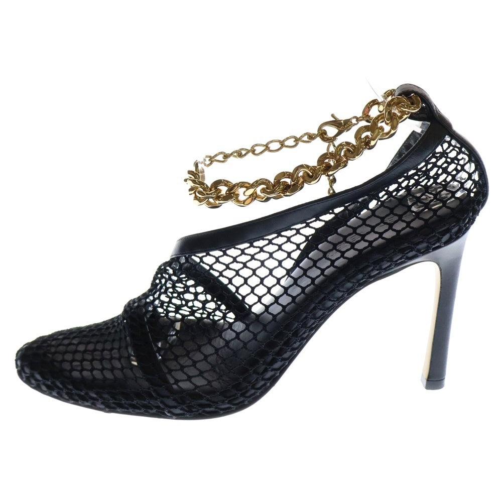 BOTTEGA VENETA(ボッテガヴェネタ) チェーン装飾 メッシュ ヒールパンプス ブラック レディース