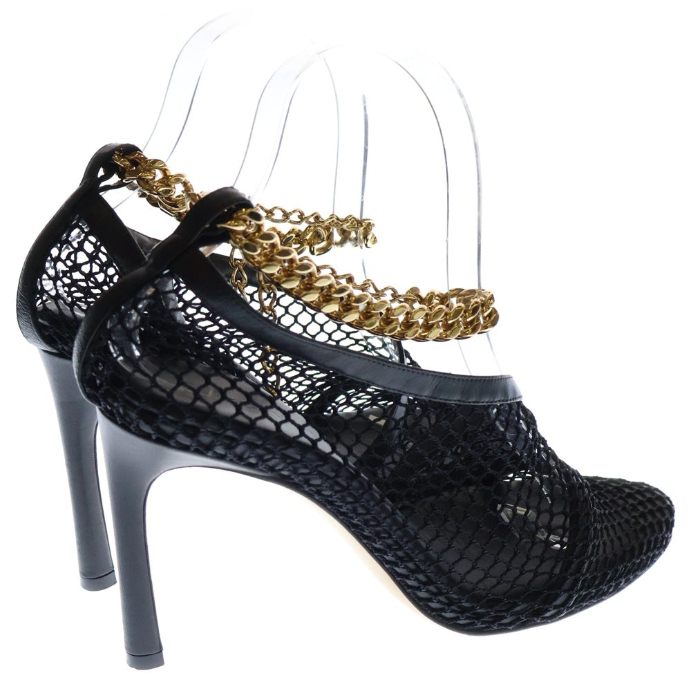 BOTTEGA VENETA(ボッテガヴェネタ) チェーン装飾 メッシュ ヒールパンプス ブラック レディース