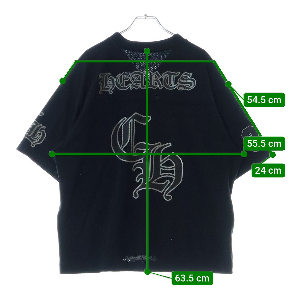 CHROME HEARTS(クロムハーツ) MESH WARM UP JERSEY TEE CHプリントメッシュジャージー半袖Tシャツ ブラック