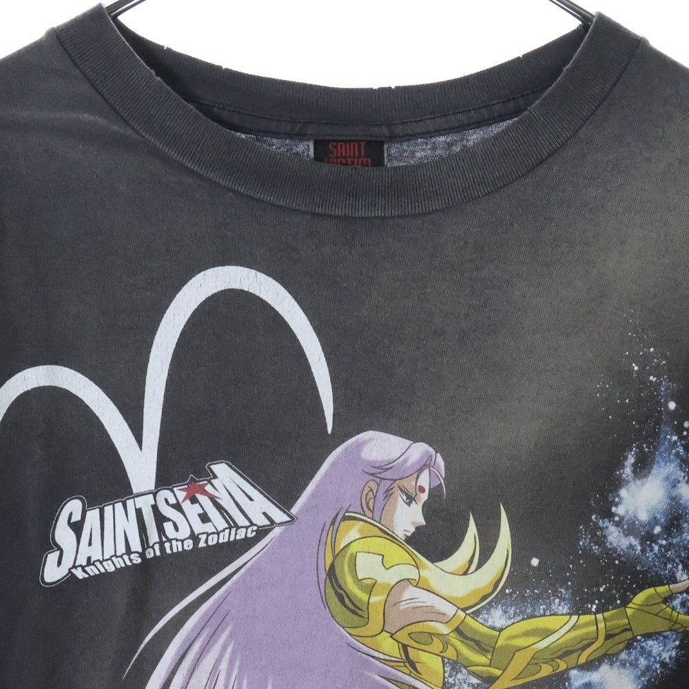 SAINT MICHAEL(セントマイケル) 24SS 聖闘士星矢 S/S TEE フロントプリント クルーネック 半袖Tシャツ グレー SM-YS8-0000-C27