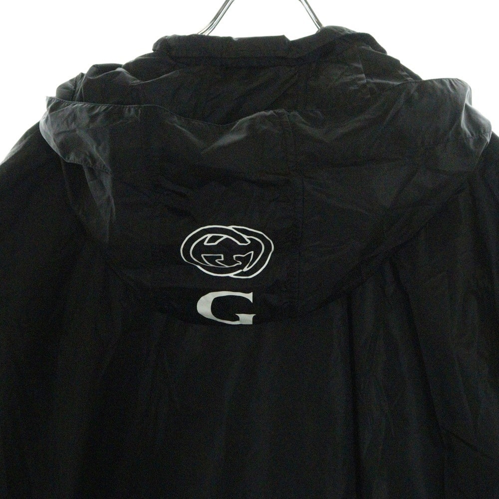 GUCCI(グッチ) 21SS ヴィンテージブランドロゴ ナイロン ケープ レインコート ブラック 626382 4G355
