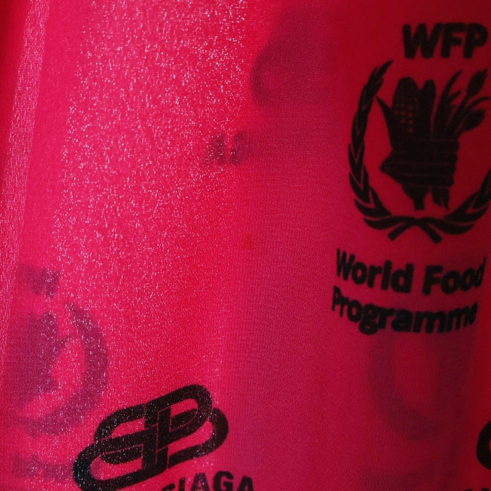 BALENCIAGA(バレンシアガ) WFP ロゴプリント 総柄 ボウカラー ダブルスリーブ 長袖シャツ ブラウス ピンク レディース 595068 TIL21