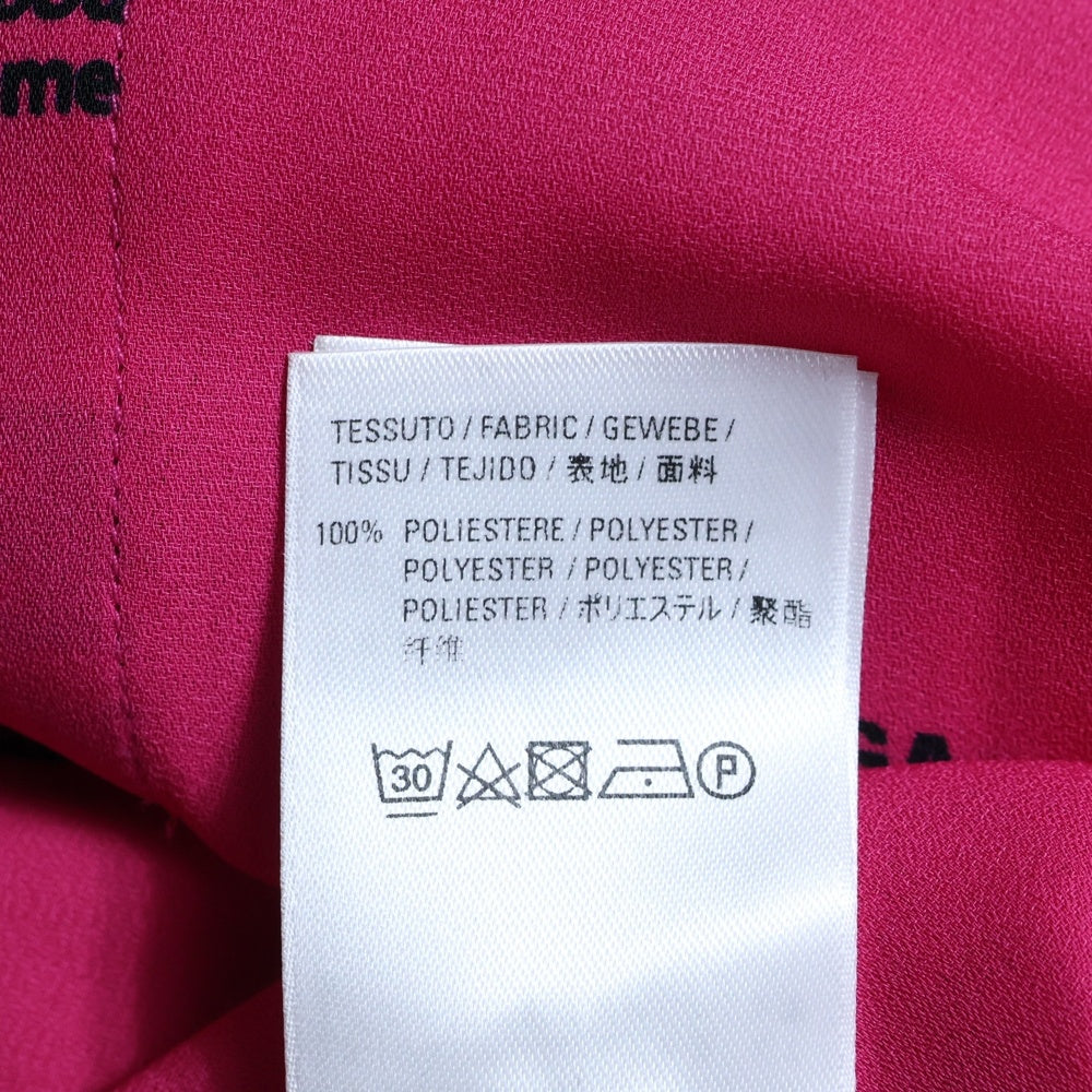 BALENCIAGA(バレンシアガ) WFP ロゴプリント 総柄 ボウカラー ダブルスリーブ 長袖シャツ ブラウス ピンク レディース 595068 TIL21