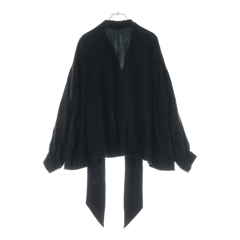 BALENCIAGA(バレンシアガ) 総柄 シルクリボン ブラウス 長袖シャツ レディース ブラック 595072 TI028