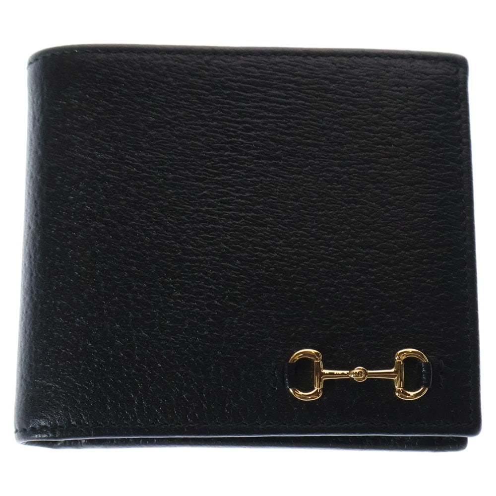 GUCCI(グッチ) ホースビット コンパクトウォレット 二つ折り財布 ブラック 700464