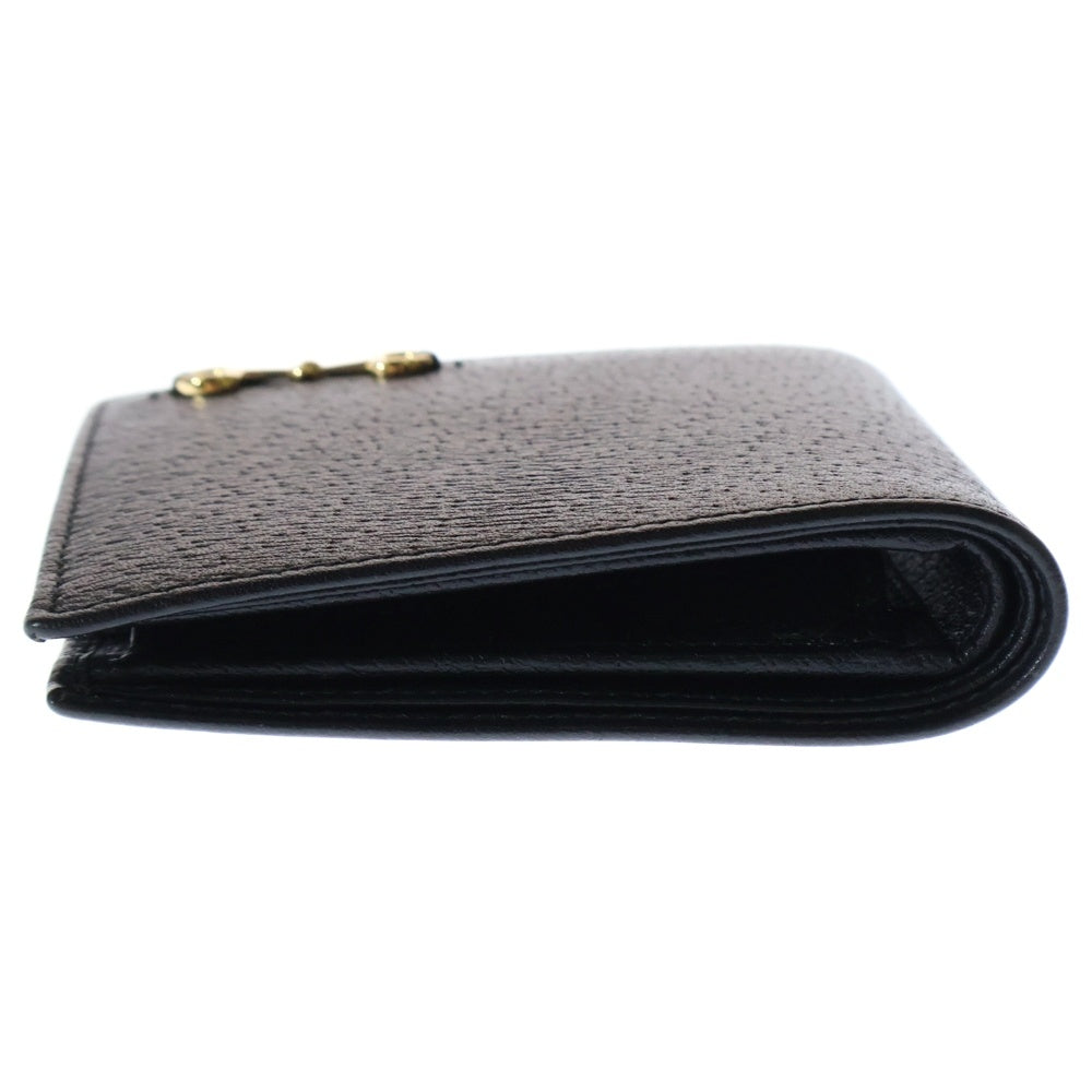 GUCCI(グッチ) ホースビット コンパクトウォレット 二つ折り財布 ブラック 700464