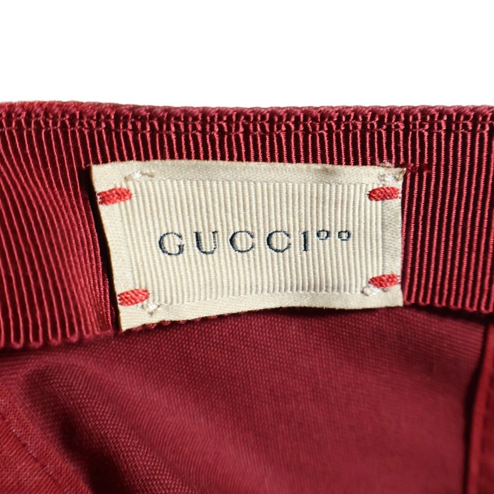 GUCCI(グッチ) 100周年記念 キッズ GGロゴ ベースボールキャップ レッド