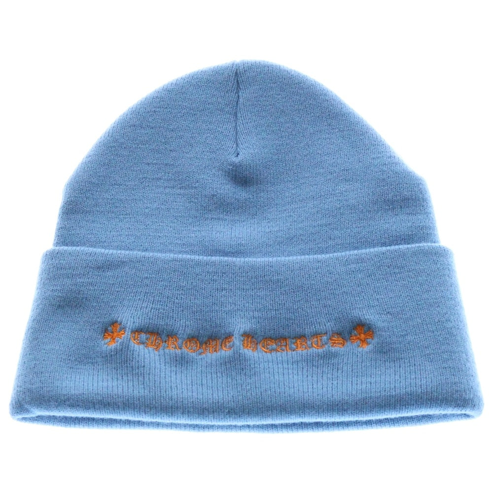 CHROME HEARTS(クロムハーツ) WATCH CAP 3 CH CRS NEON セメタリークロス刺繍 ビーニーキャップ帽子 ニットキャップ ブルー