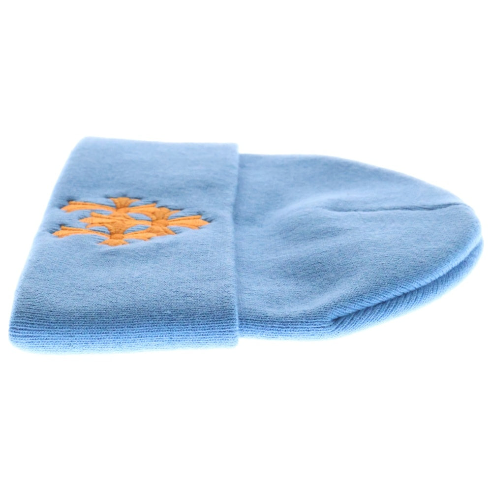CHROME HEARTS(クロムハーツ) WATCH CAP 3 CH CRS NEON セメタリークロス刺繍 ビーニーキャップ帽子 ニットキャップ ブルー