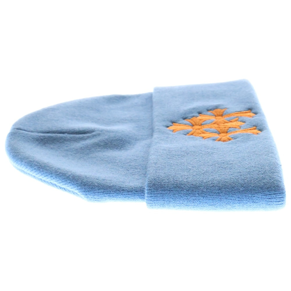 CHROME HEARTS(クロムハーツ) WATCH CAP 3 CH CRS NEON セメタリークロス刺繍 ビーニーキャップ帽子 ニットキャップ ブルー