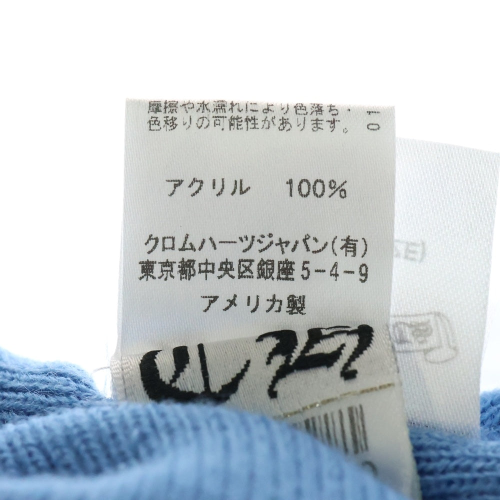 CHROME HEARTS(クロムハーツ) WATCH CAP 3 CH CRS NEON セメタリークロス刺繍 ビーニーキャップ帽子 ニットキャップ ブルー