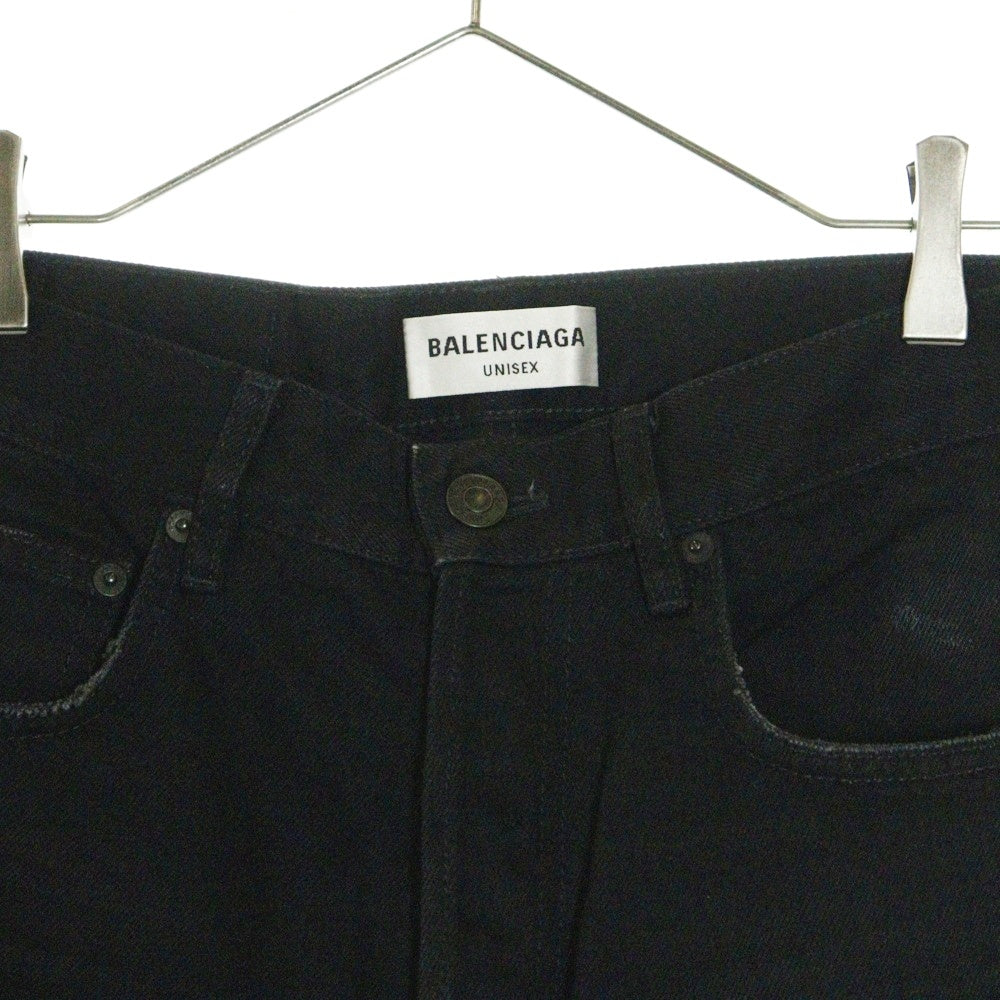 BALENCIAGA(バレンシアガ) スリムフィット ダメージ デニムパンツ ブラック 697885 TBP47 レディース