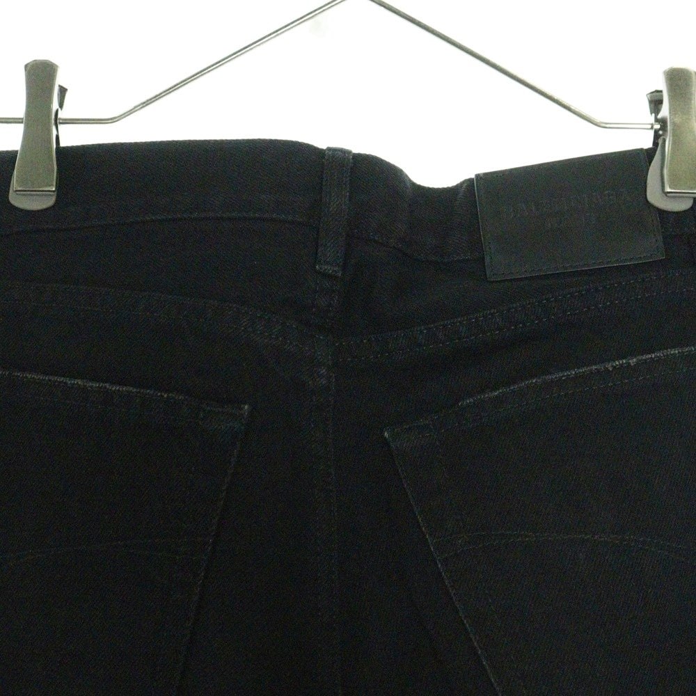 BALENCIAGA(バレンシアガ) スリムフィット ダメージ デニムパンツ ブラック 697885 TBP47 レディース