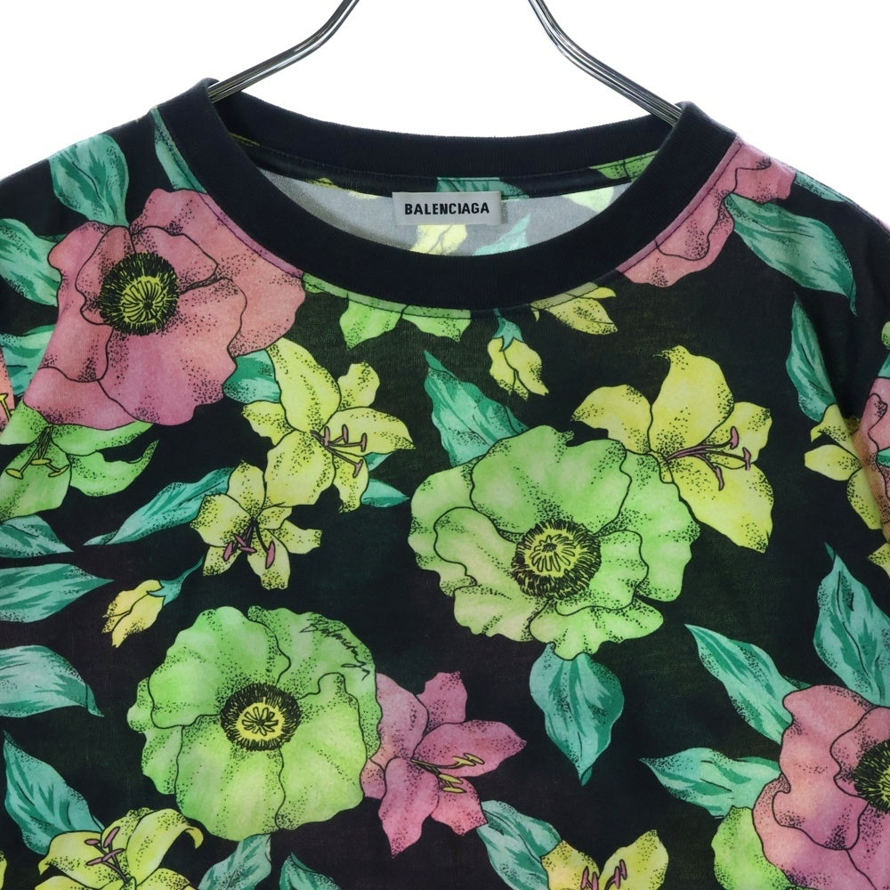 BALENCIAGA(バレンシアガ) フラワー総柄 レディース クルーネック 半袖Tシャツ マルチカラー 578133 THV71