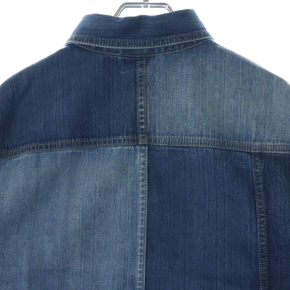 GUCCI(グッチ) PATCHWORK EFFECT DENIM SHIRT パッチワーク デニム 長袖シャツ インディゴ 623229 XDA8K