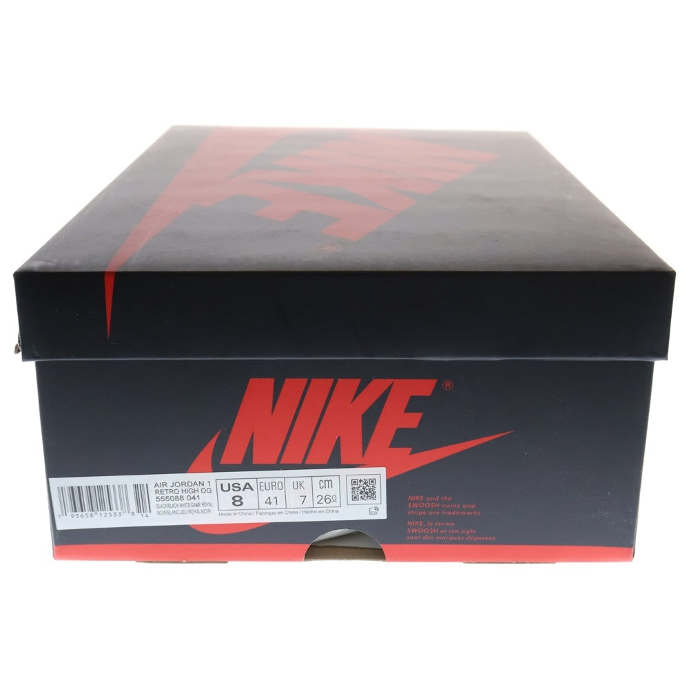 NIKE(ナイキ) AIR JORDAN1 RETRO HIGH OG ROYAL TOE 555088-041 エアジョーダン1 ロイヤルトゥ ハイカットスニーカー ホワイト/ブルー US8/26cm