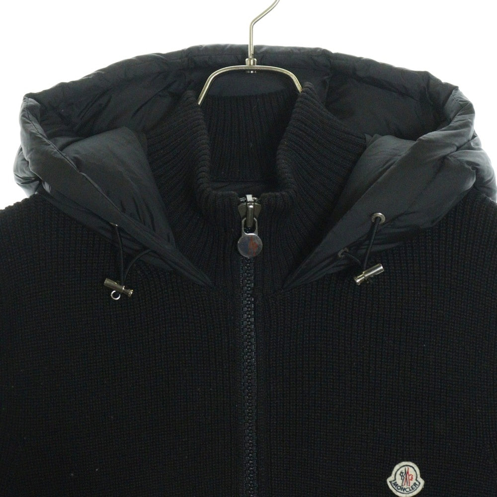 MONCLER(モンクレール) 16AW MAGLIONE TRICOT GILET ニット切り替え フード付き ダウンベスト ブラック B20919413400
