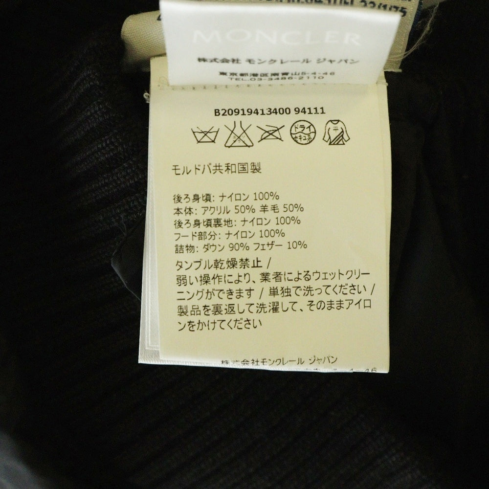 MONCLER(モンクレール) 16AW MAGLIONE TRICOT GILET ニット切り替え フード付き ダウンベスト ブラック B20919413400