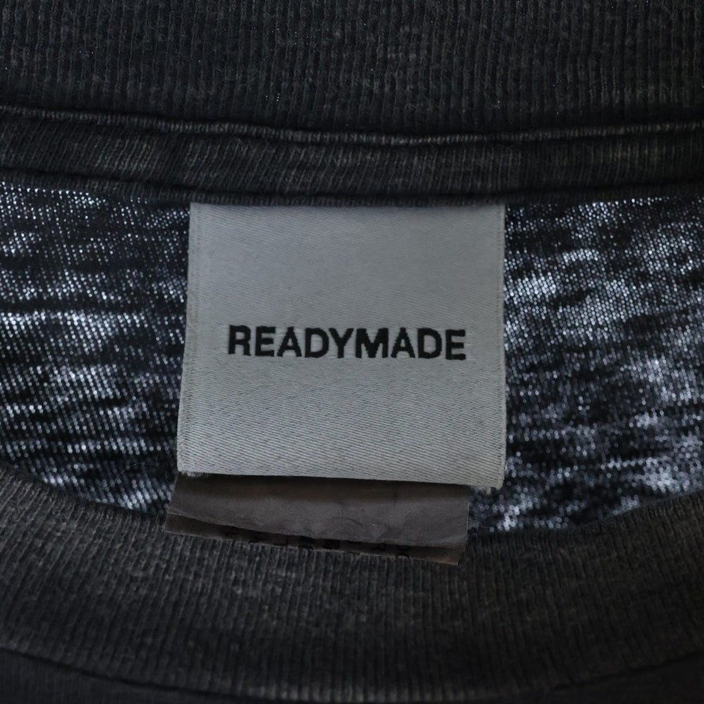 READY MADE(レディメイド) 24SS ヴィンテージ加工 ポケット付き半袖Tシャツ クルーネックカットソー ブラック RE-CO-BK-00-00-278