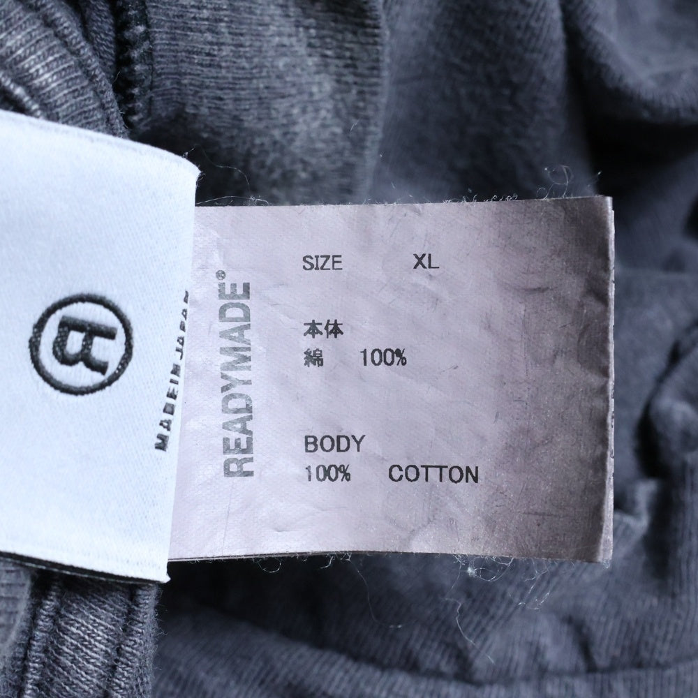 READY MADE(レディメイド) 24SS ヴィンテージ加工 ポケット付き半袖Tシャツ クルーネックカットソー ブラック RE-CO-BK-00-00-278