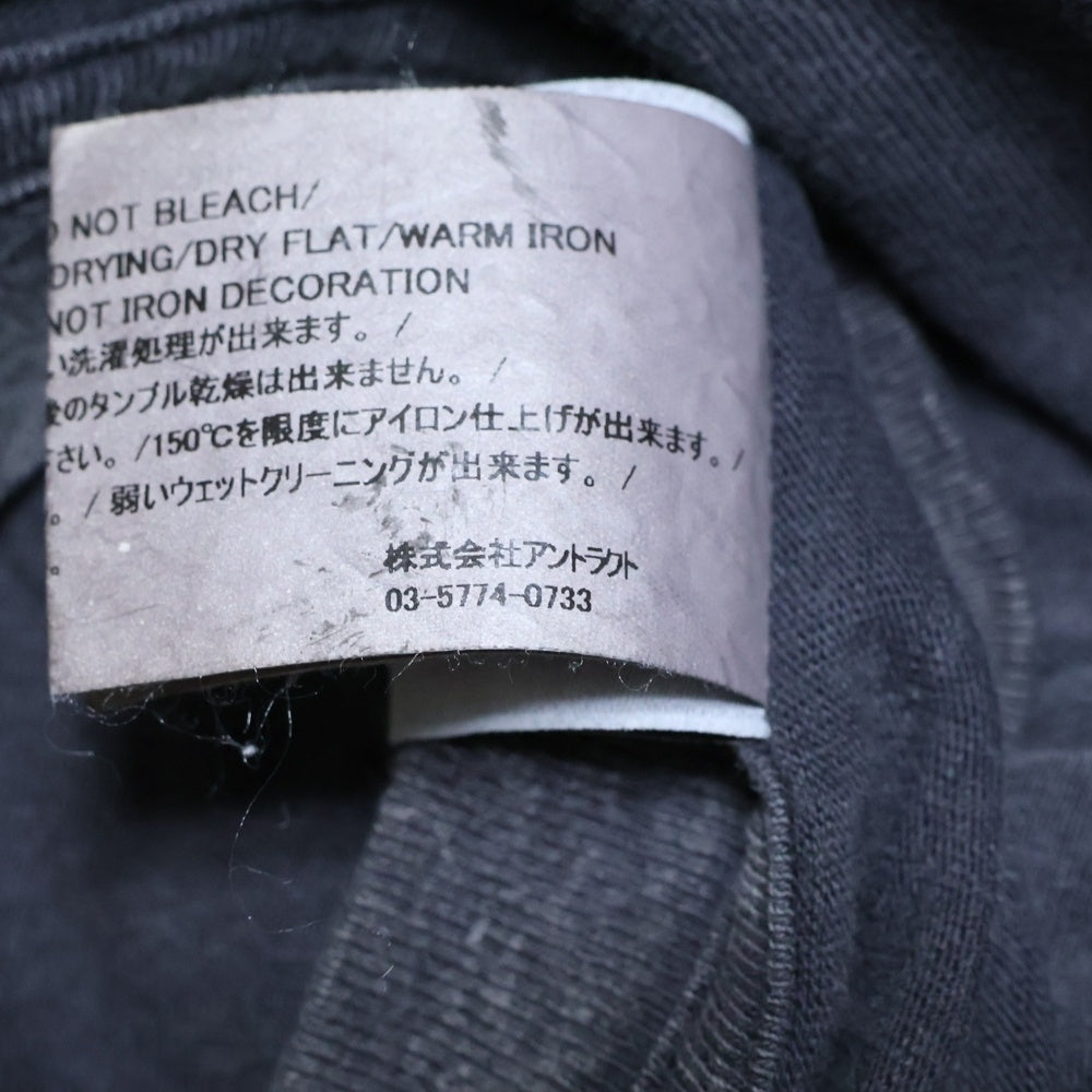 READY MADE(レディメイド) 24SS ヴィンテージ加工 ポケット付き半袖Tシャツ クルーネックカットソー ブラック RE-CO-BK-00-00-278