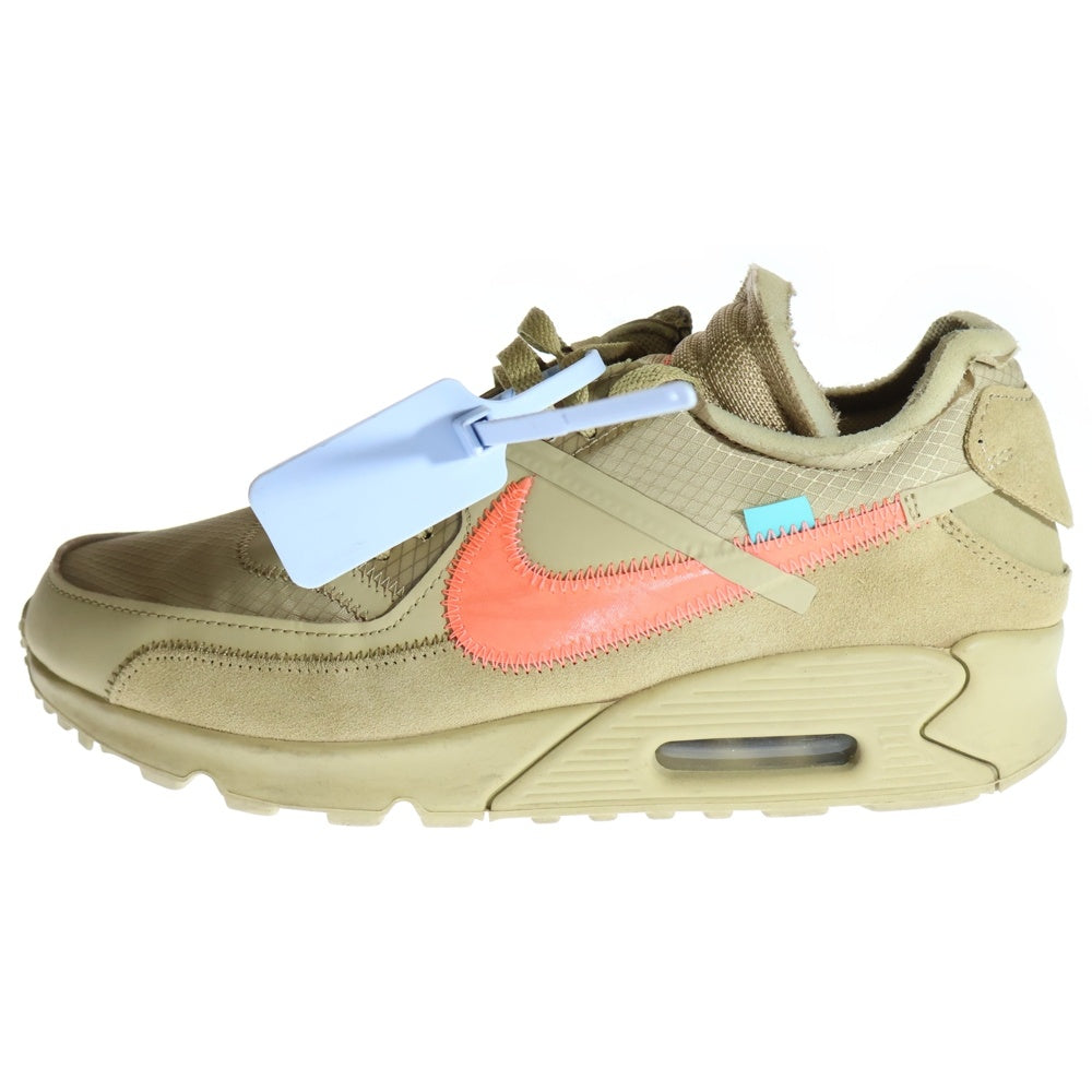 NIKE(ナイキ) ×OFF-WHITE THE 10 AIR MAX 90 DESERT ORE AA7293-200 オフホワイト エアマックス90 デザートオレ ローカットスニーカー ブラウン US10/28cm