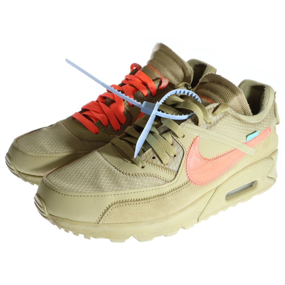 NIKE(ナイキ) ×OFF-WHITE THE 10 AIR MAX 90 DESERT ORE AA7293-200 オフホワイト エアマックス90 デザートオレ ローカットスニーカー ブラウン US10/28cm