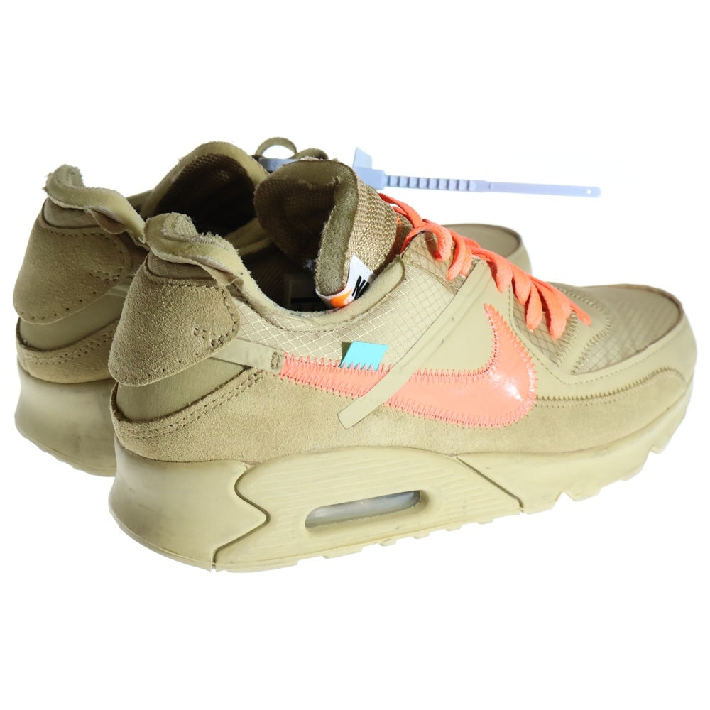 NIKE(ナイキ) ×OFF-WHITE THE 10 AIR MAX 90 DESERT ORE AA7293-200 オフホワイト エアマックス90 デザートオレ ローカットスニーカー ブラウン US10/28cm