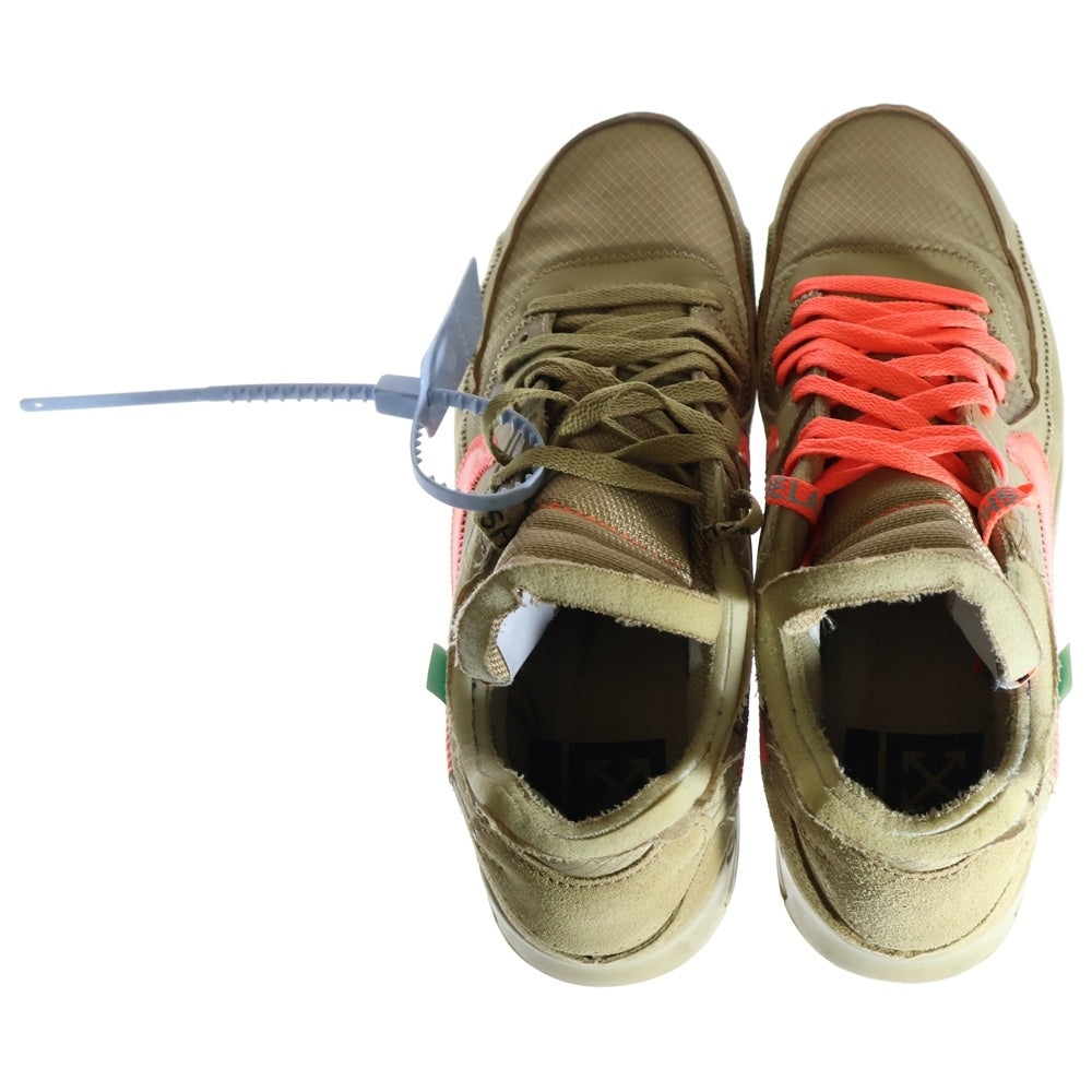 NIKE(ナイキ) ×OFF-WHITE THE 10 AIR MAX 90 DESERT ORE AA7293-200 オフホワイト エアマックス90 デザートオレ ローカットスニーカー ブラウン US10/28cm