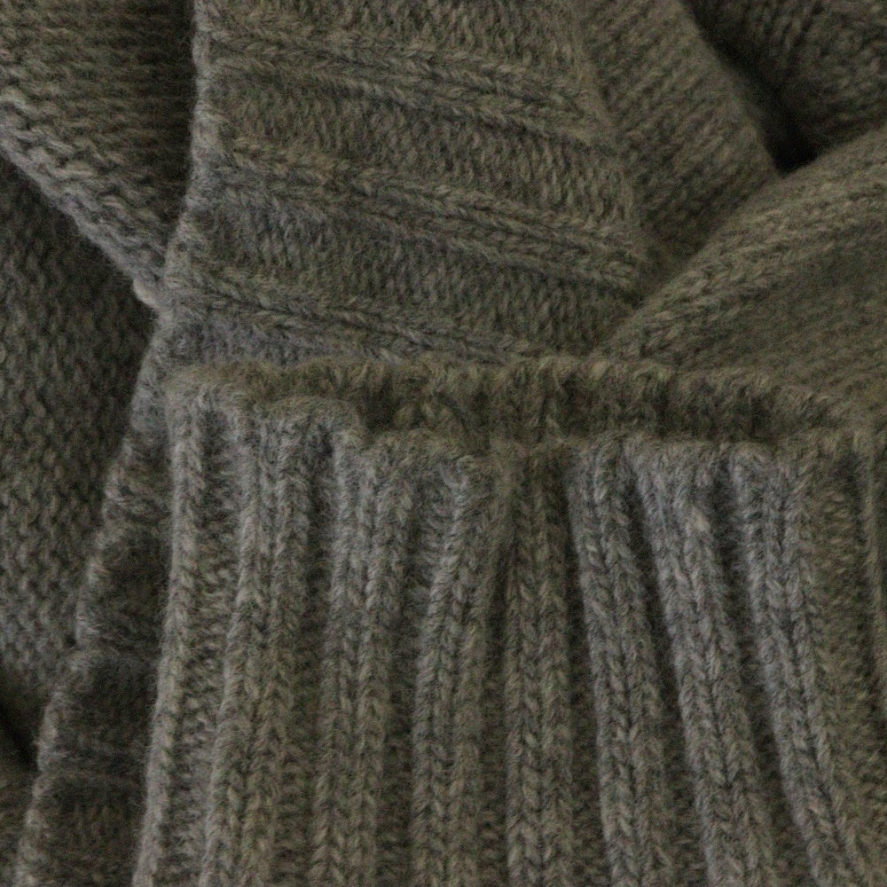 Palm Angels(パームエンジェルス) CURVED LOGO ZIPPED KNIT HOODY バックロゴ ジップアップ ウール パーカー グレー PMHA045F21KNI001