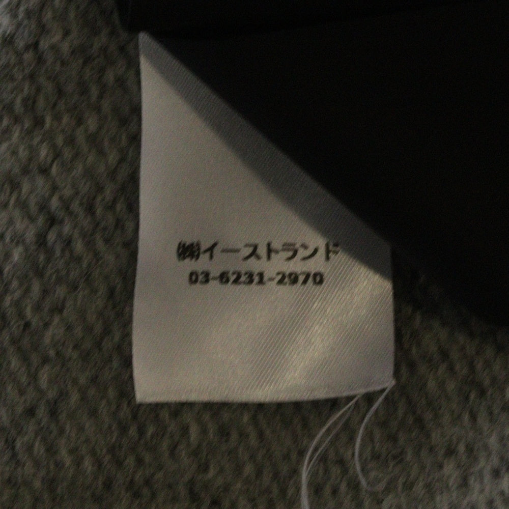 Palm Angels(パームエンジェルス) CURVED LOGO ZIPPED KNIT HOODY バックロゴ ジップアップ ウール パーカー グレー PMHA045F21KNI001