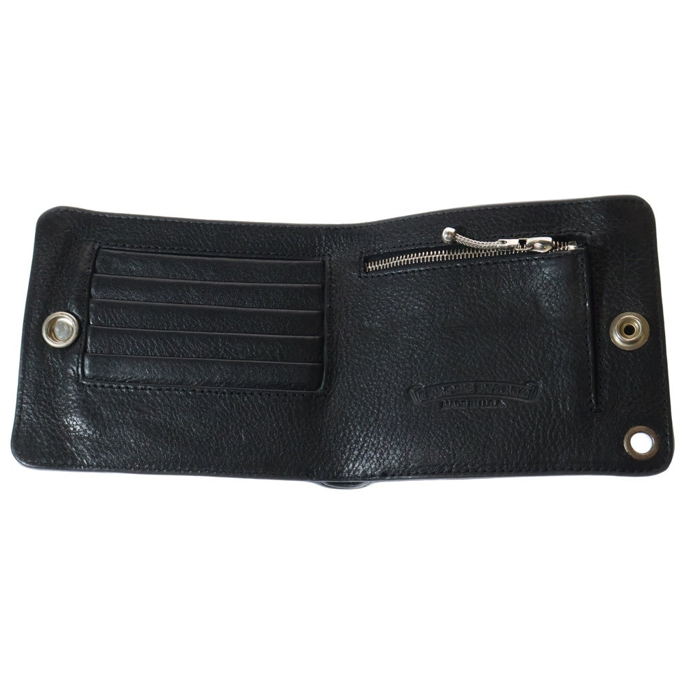 CHROME HEARTS(クロムハーツ) 1SNAP 1スナップ クロス ボールボタン レザーウォレット 財布 ブラック BCA361