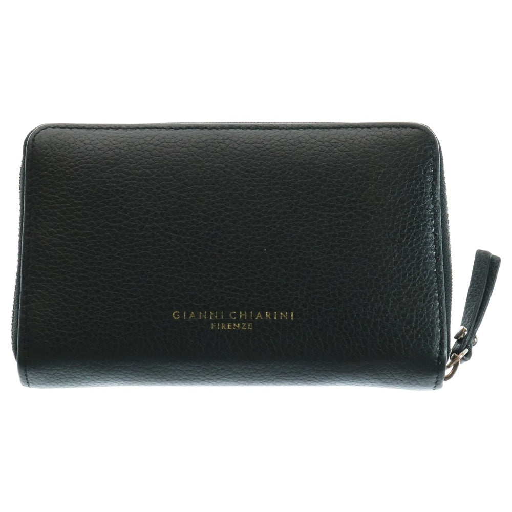 GIANNI CHIARINI(ジャンニ キアリーニ) ロゴ フルジップ レザーウォレット ブラック