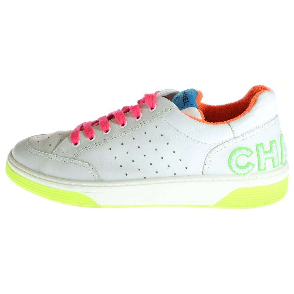 CHANEL(シャネル) 20SS ヒールロゴ レースアップ レザー ローカットスニーカー G35937