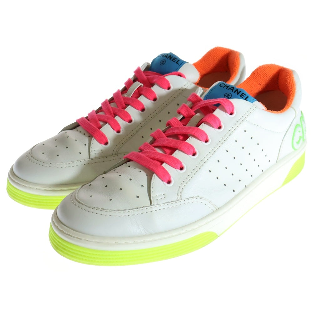 CHANEL(シャネル) 20SS ヒールロゴ レースアップ レザー ローカットスニーカー G35937
