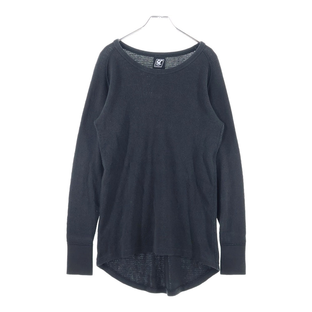 SUBCULTURE(サブカルチャー) 21SS ワッフルサーマルカットソー 長袖Tシャツ ブラック SCLT-CL01