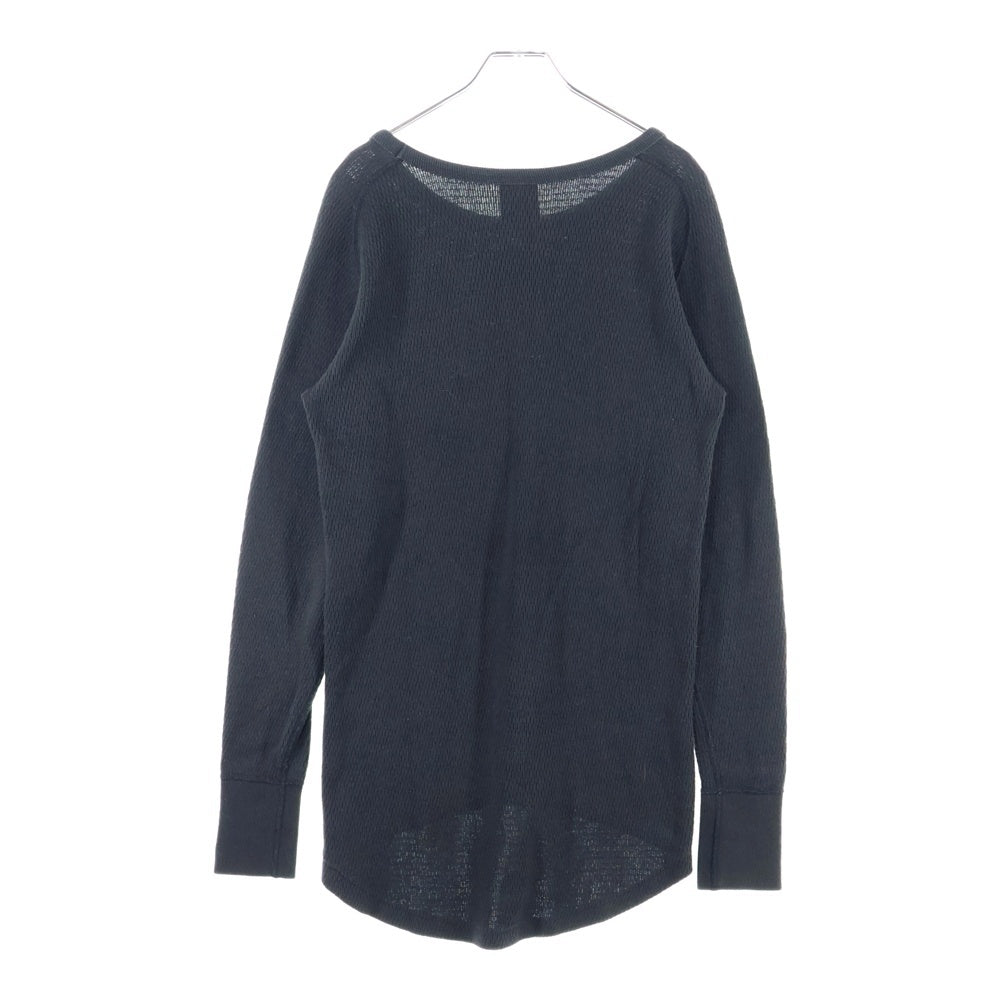 SUBCULTURE(サブカルチャー) 21SS ワッフルサーマルカットソー 長袖Tシャツ ブラック SCLT-CL01