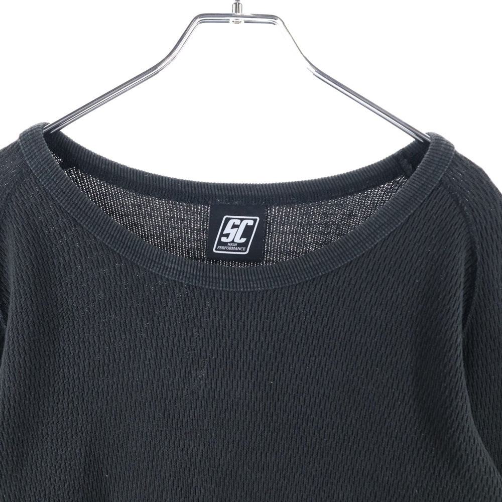 SUBCULTURE(サブカルチャー) 21SS ワッフルサーマルカットソー 長袖Tシャツ ブラック SCLT-CL01
