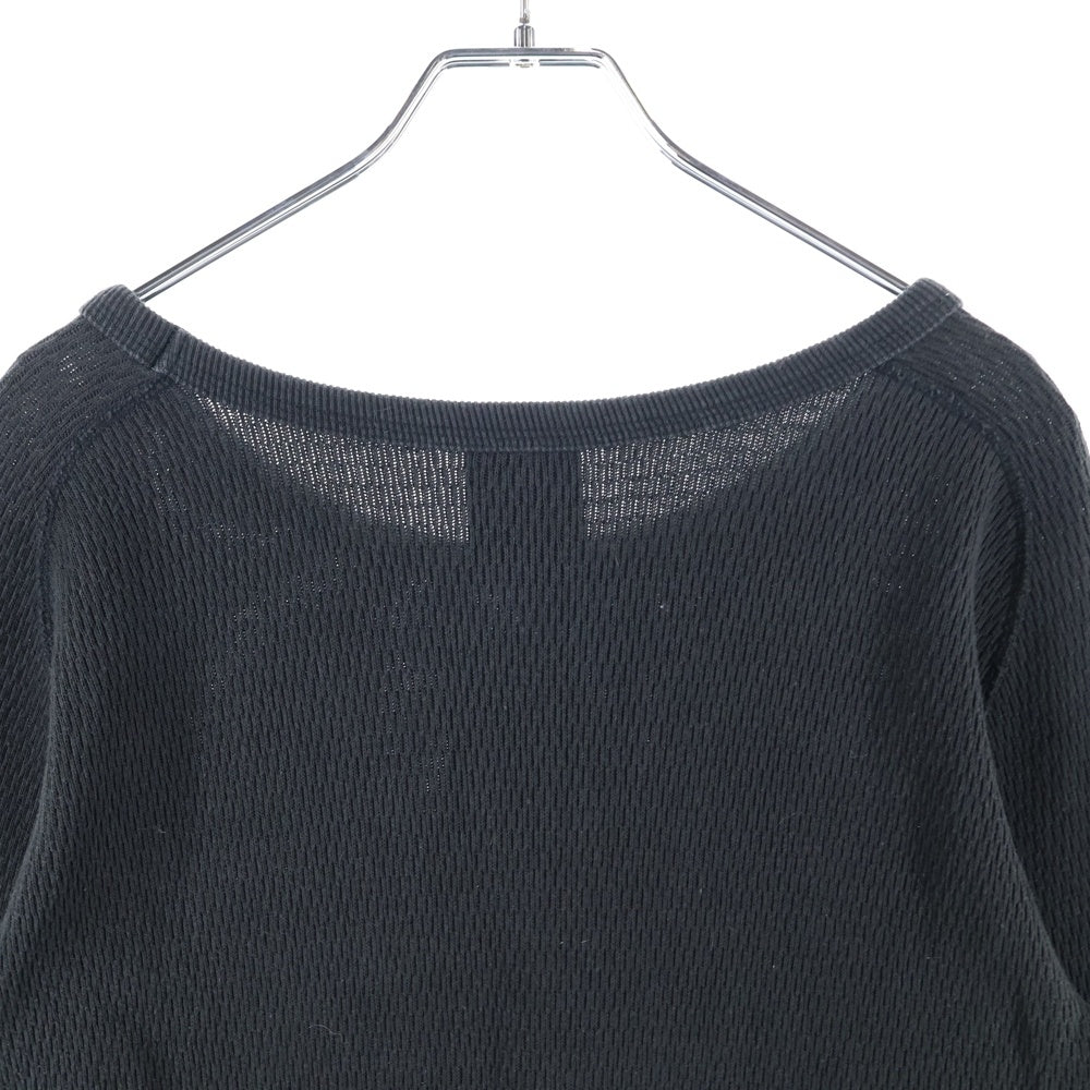 SUBCULTURE(サブカルチャー) 21SS ワッフルサーマルカットソー 長袖Tシャツ ブラック SCLT-CL01