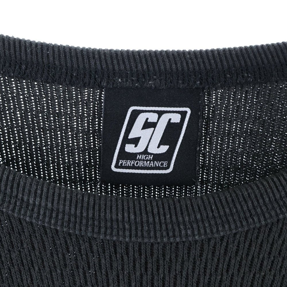 SUBCULTURE(サブカルチャー) 21SS ワッフルサーマルカットソー 長袖Tシャツ ブラック SCLT-CL01