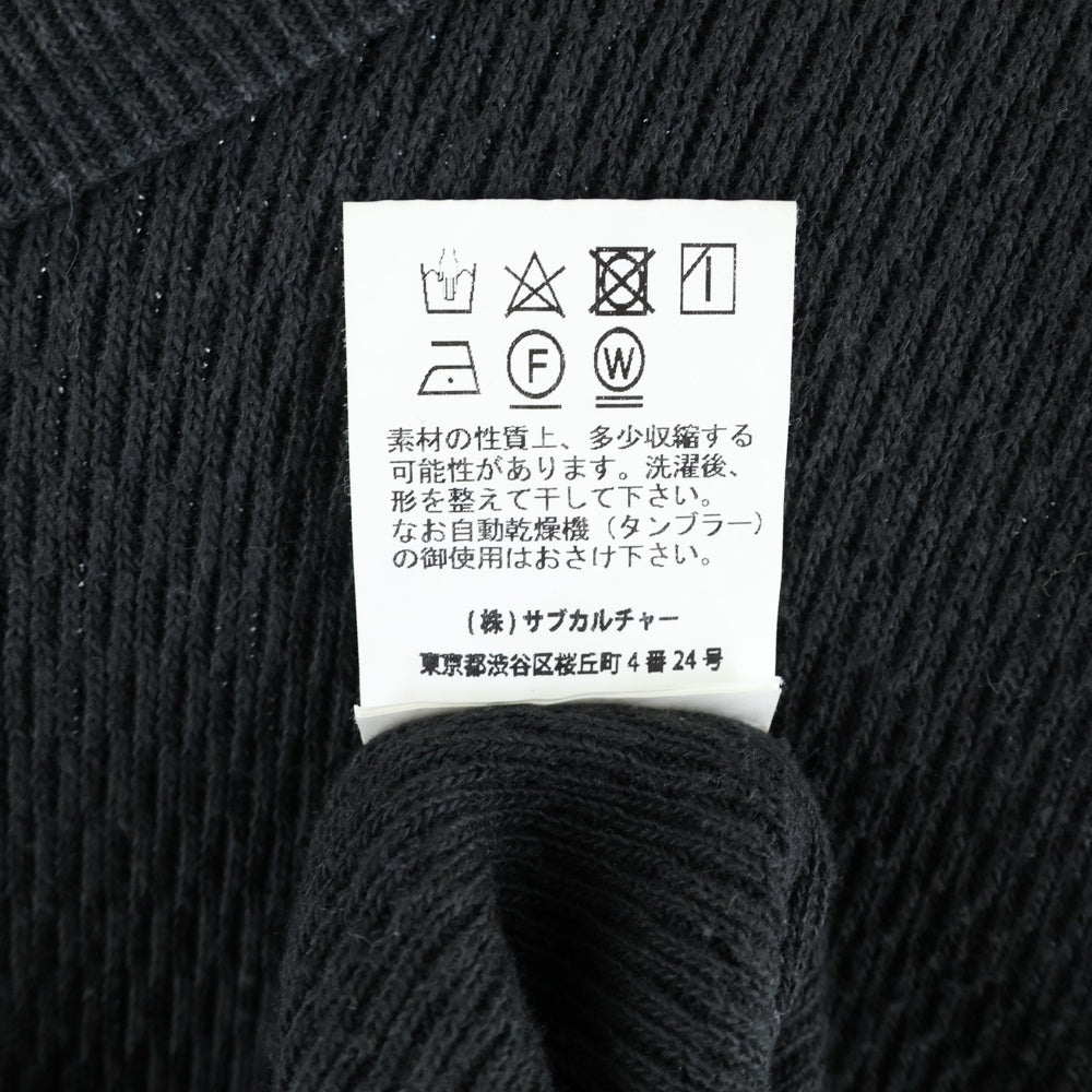 SUBCULTURE(サブカルチャー) 21SS ワッフルサーマルカットソー 長袖Tシャツ ブラック SCLT-CL01