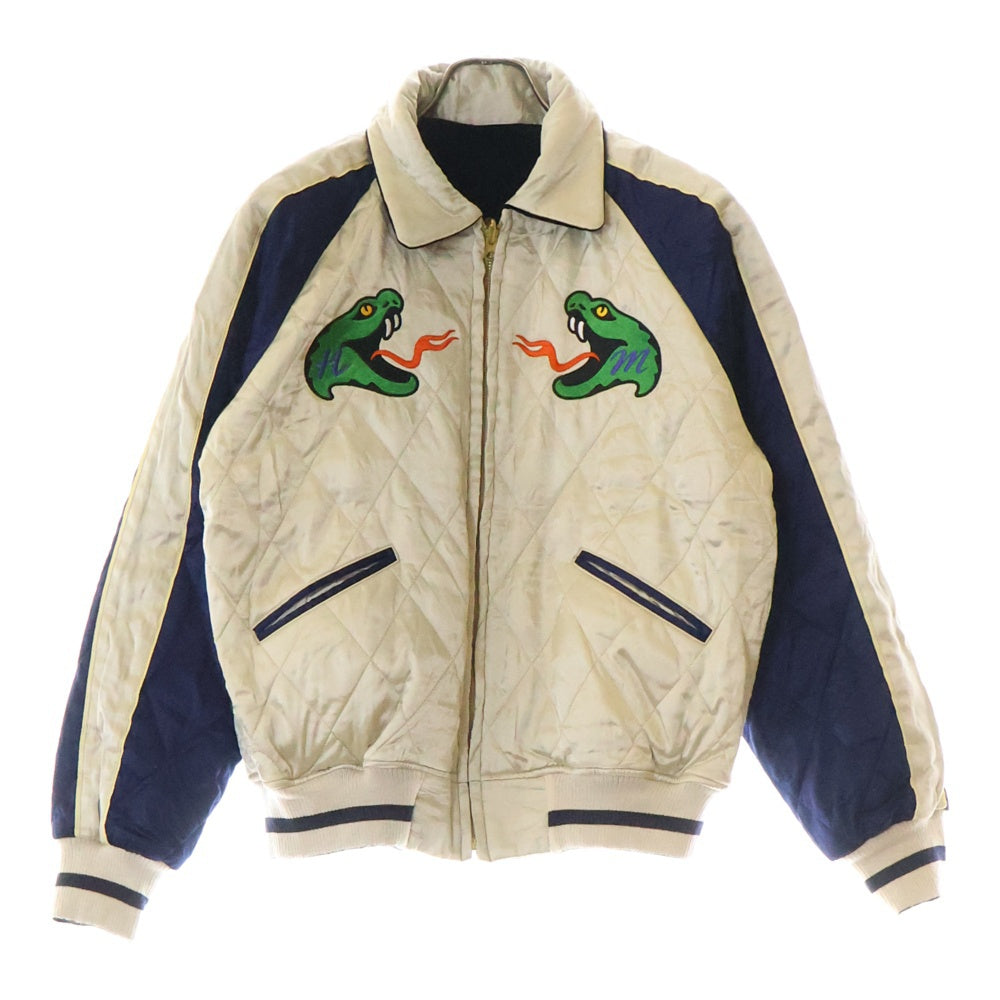 HUMAN MADE(ヒューマンメイド) 24AW REVERSIBLE SOUVENIR JACKET リバーシブルスーベニアジャケット 別珍スカジャン ホワイト/ブラック HM29JK001